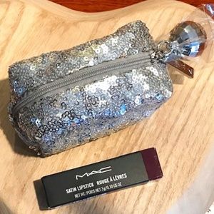 Mac Lipstick and Disco Ball Bag- NWOT!